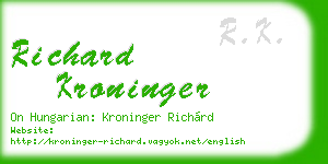 richard kroninger business card