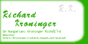 richard kroninger business card
